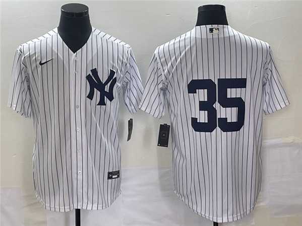 Mens New York Yankees #35 Clay Holmes White Cool Base Stitched Baseball Jersey